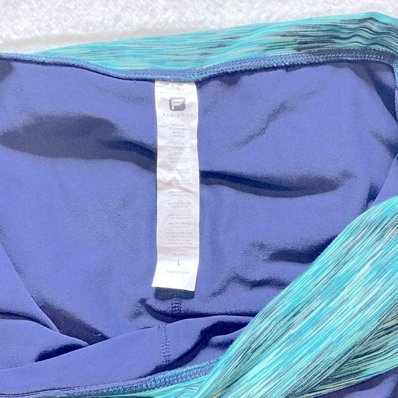 Fabletics Leggings - Navy Blue and Turquoise - Picture 8 of 8